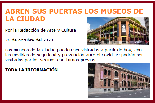 ABREN LOS MUSEOS